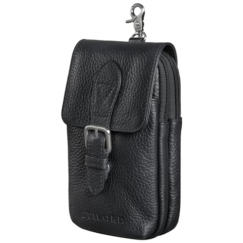 STILORD 'Harper' Handy Gürteltasche Leder Vintage Kleine Handytasche Hüfttasche mit Karabinerhaken und Gürtelschlaufe Tasche für Herren Damen Echtleder, Farbe:schwarz STILORD 'Harper' Handy Gürteltasche Leder Vintage Kleine Handytasche Hüfttasche mit Karabinerhaken und Gürtelschlaufe Tasche für Herren Damen Echtleder, Farbe:schwarz von STILORD