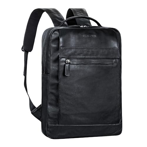 STILORD 'Heiko' Leder Laptop Rucksack 15.6 Zoll Vintage Echtleder Rucksack Damen und Herren Arbeitsrucksack mit Anti Diebstahlfächern für Büro, Lehrer und Studenten, Farbe:schwarz STILORD 'Heiko' Leder Laptop Rucksack 15.6 Zoll Vintage Echtleder Rucksack Damen und Herren Arbeitsrucksack mit Anti Diebstahlfächern für Büro, Lehrer und Studenten, Farbe:schwarz von STILORD
