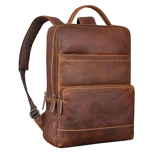 STILORD 'Henning' Lederrucksack Herren und Damen mit Laptopfach 16 Zoll Echtleder Rucksack mit vielen Fächern als Business-Rucksack, Arbeitsrucksack und Freizeitrucksack, Farbe:luino - braun STILORD 'Henning' Lederrucksack Herren und Damen mit Laptopfach 16 Zoll Echtleder Rucksack mit vielen Fächern als Business-Rucksack, Arbeitsrucksack und Freizeitrucksack, Farbe:luino - braun von STILORD