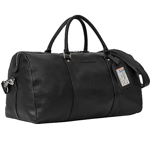 STILORD 'Herkules' Premium Leder-Reisetasche für Herren & Damen Weekender Echtleder - Wochenendtasche zum Umhängen Reise Duffel Bag Handgepäck Flugzeug wasserdicht groß, Farbe:schwarz STILORD 'Herkules' Premium Leder-Reisetasche für Herren & Damen Weekender Echtleder - Wochenendtasche zum Umhängen Reise Duffel Bag Handgepäck Flugzeug wasserdicht groß, Farbe:schwarz von STILORD