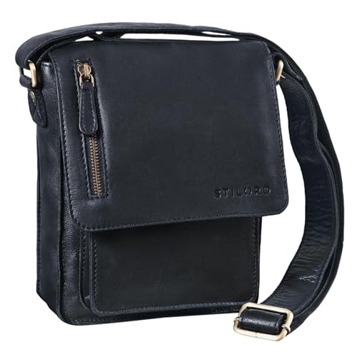 STILORD Herren-Umhängetasche schwarz - Kleine Vintage Schultertasche - 8,4 Zoll Messenger-Bag - Tablettasche aus echtem Büffel-Leder 'Finn' STILORD Herren-Umhängetasche schwarz - Kleine Vintage Schultertasche - 8,4 Zoll Messenger-Bag - Tablettasche aus echtem Büffel-Leder 'Finn' von STILORD