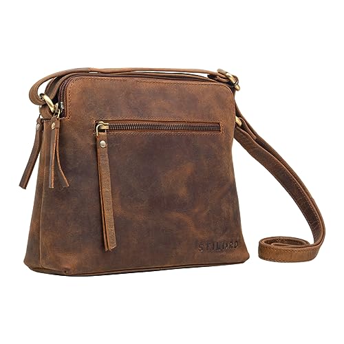 STILORD 'Hope' Handtasche Damen Echtleder Elegante Umhängetasche Klein Ausgehtasche Vintage Ledertasche Abendtasche zum Ausgehen Kleine Frauen Schulter Tasche Leder, Farbe:vinto - braun von STILORD