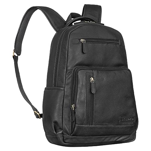 STILORD 'Hubertus' Lederrucksack Damen und Herren Vintage Laptop-Rucksack 15,6 Zoll Schulrucksack Leder Daypacks Lehrertasche Retro, Farbe:schwarz STILORD 'Hubertus' Lederrucksack Damen und Herren Vintage Laptop-Rucksack 15,6 Zoll Schulrucksack Leder Daypacks Lehrertasche Retro, Farbe:schwarz von STILORD