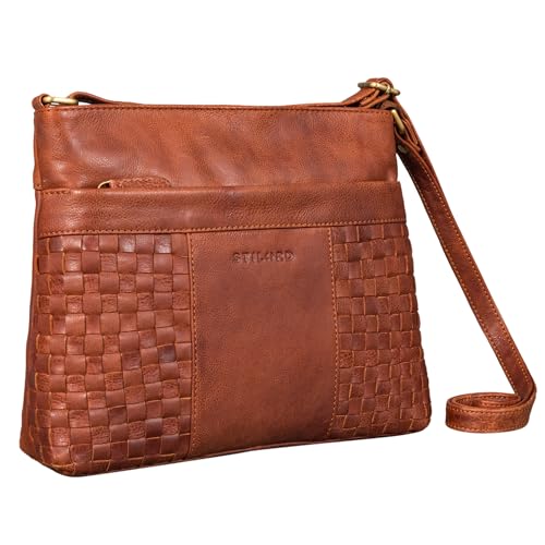 STILORD 'Ida' Geflochtene Damen Handtasche Leder Vintage Schultertasche für Frauen geflochtene Umhängetasche für Freizeit Ausgehen City Party Echtleder, Farbe:arona - braun STILORD 'Ida' Geflochtene Damen Handtasche Leder Vintage Schultertasche für Frauen geflochtene Umhängetasche für Freizeit Ausgehen City Party Echtleder, Farbe:arona - braun von STILORD