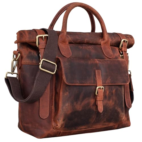 STILORD 'Jascha' Vintage Businesstasche Leder Laptoptasche DIN A4 Aktentasche Umhängetasche und Handtasche Büro Retro Echtleder, Farbe:Prato - braun STILORD 'Jascha' Vintage Businesstasche Leder Laptoptasche DIN A4 Aktentasche Umhängetasche und Handtasche Büro Retro Echtleder, Farbe:Prato - braun von STILORD