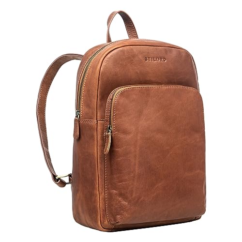 STILORD 'Jona' Lederrucksack mit Laptopfach 15,6 Zoll Echtleder für Herren und Damen braun Glattleder Großer Rucksack für Business Studenten Reisen und City-Rucksack Leder Retro von STILORD