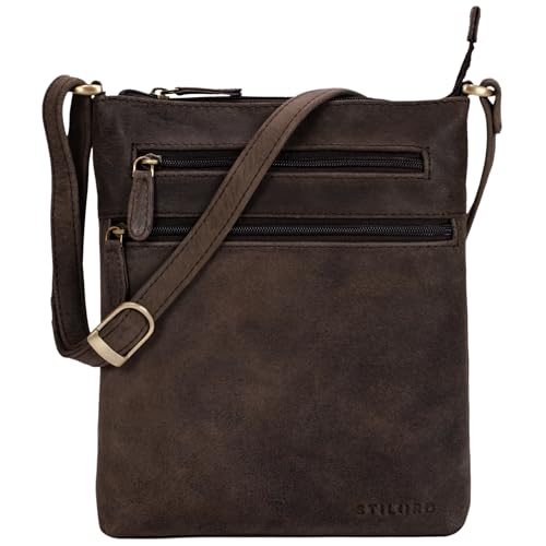 STILORD 'Juna' Damen Umhängetasche Leder braun Handtasche kleine Schultertasche Vintage Damentasche Ausgehtasche für Freizeit Party 9,7 Zoll Tablet iPad Echtleder, Farbe:muskat - braun STILORD 'Juna' Damen Umhängetasche Leder braun Handtasche kleine Schultertasche Vintage Damentasche Ausgehtasche für Freizeit Party 9,7 Zoll Tablet iPad Echtleder, Farbe:muskat - braun von STILORD