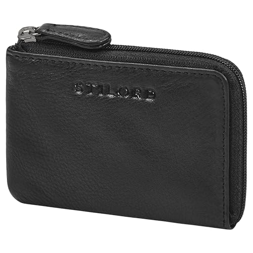 STILORD 'Keyon' Elegante Schlüsseltasche Leder Herren Schlüsseletui Damen - RFID Schlüsselmäppchen Echtleder Autoschlüssel Hülle - Kleingeldbörse für Karten und Münzen, Farbe:schwarz STILORD 'Keyon' Elegante Schlüsseltasche Leder Herren Schlüsseletui Damen - RFID Schlüsselmäppchen Echtleder Autoschlüssel Hülle - Kleingeldbörse für Karten und Münzen, Farbe:schwarz von STILORD