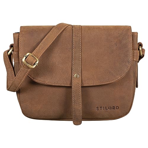 STILORD 'Kira' Umhängetasche Frauen Leder Vintage kleine Handtasche zum Ausgehen klassische Abendtasche Partytasche Freizeittasche Echtleder, Farbe:tan - dunkelbraun STILORD 'Kira' Umhängetasche Frauen Leder Vintage kleine Handtasche zum Ausgehen klassische Abendtasche Partytasche Freizeittasche Echtleder, Farbe:tan - dunkelbraun von STILORD