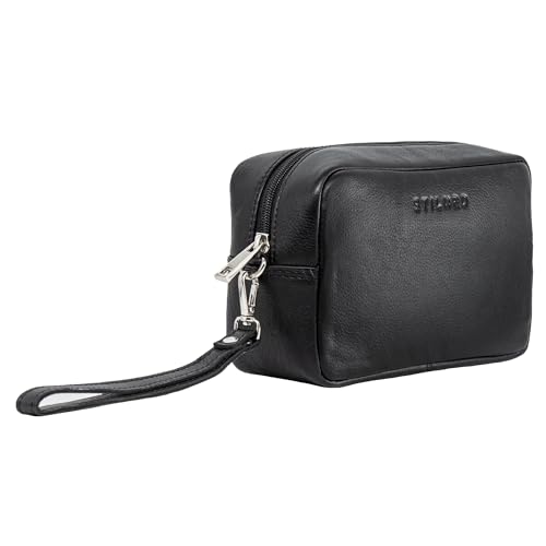STILORD 'Larkin' Herren Hand-Gelenk-Tasche Echtleder klein schwarz - Herren Organizer Handtasche Pochette Reisegeldbeutel Männer-Handtasche mit Hand-Schlaufe Ledertasche STILORD 'Larkin' Herren Hand-Gelenk-Tasche Echtleder klein schwarz - Herren Organizer Handtasche Pochette Reisegeldbeutel Männer-Handtasche mit Hand-Schlaufe Ledertasche von STILORD