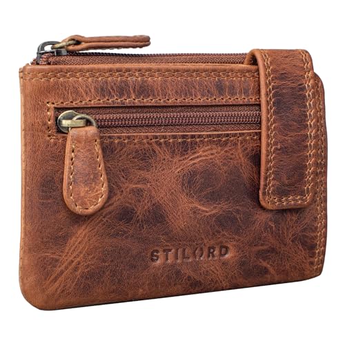 STILORD 'Lasse' Schlüsseletui mit Geldfach Leder Vintage Münzbörse Herren Schlüssel Portemonnaie Slim Wallet mit Schlüssel-Ring RFID Blocker, Farbe:Kara - Cognac STILORD 'Lasse' Schlüsseletui mit Geldfach Leder Vintage Münzbörse Herren Schlüssel Portemonnaie Slim Wallet mit Schlüssel-Ring RFID Blocker, Farbe:Kara - Cognac von STILORD