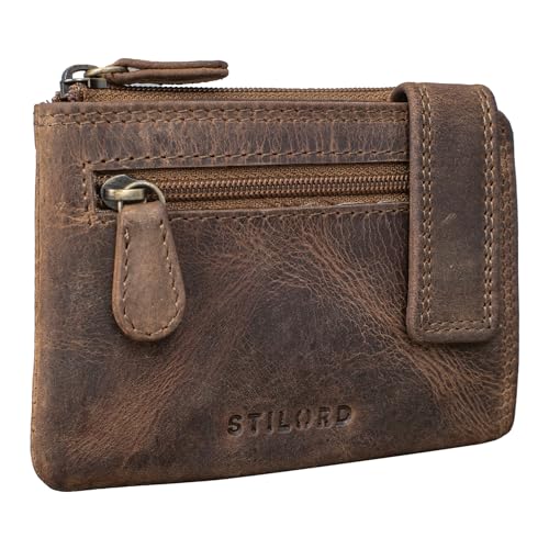 STILORD 'Lasse' Schlüsseletui mit Geldfach Leder Vintage Münzbörse Herren Schlüssel Portemonnaie Slim Wallet mit Schlüssel-Ring RFID Blocker, Farbe:mittel - braun STILORD 'Lasse' Schlüsseletui mit Geldfach Leder Vintage Münzbörse Herren Schlüssel Portemonnaie Slim Wallet mit Schlüssel-Ring RFID Blocker, Farbe:mittel - braun von STILORD