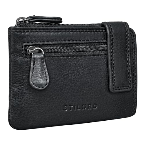 STILORD 'Lasse' Schlüsseletui mit Geldfach Leder Vintage Münzbörse Herren Schlüssel Portemonnaie Slim Wallet mit Schlüssel-Ring RFID Blocker, Farbe:schwarz STILORD 'Lasse' Schlüsseletui mit Geldfach Leder Vintage Münzbörse Herren Schlüssel Portemonnaie Slim Wallet mit Schlüssel-Ring RFID Blocker, Farbe:schwarz von STILORD