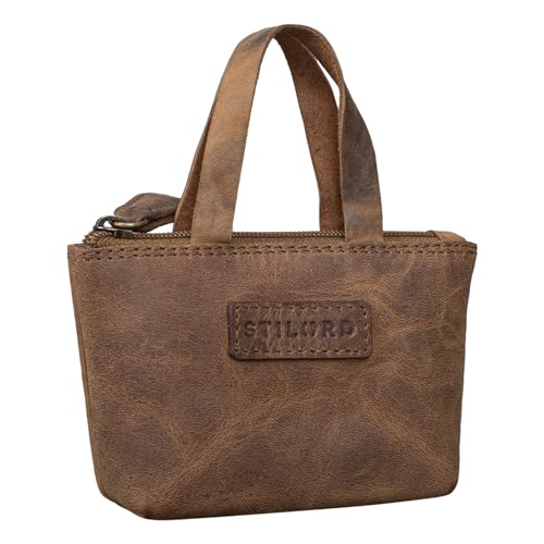 STILORD 'Laura' Mini Schlüsseletui Damen Leder Schlüssel-Tasche Extra Kleine Münzbörse Kleingeld Geldbörse Leder RFID Schutz und Lieferung in Geschenkbox, Farbe:mittel - braun STILORD 'Laura' Mini Schlüsseletui Damen Leder Schlüssel-Tasche Extra Kleine Münzbörse Kleingeld Geldbörse Leder RFID Schutz und Lieferung in Geschenkbox, Farbe:mittel - braun von STILORD