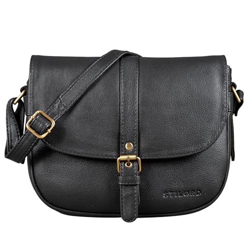STILORD 'Leni' Damen Umhängetasche Leder kleine Handtasche Frauen Vintage zum Ausgehen Partytasche klassisch Abendtasche Freizeittasche Echtleder, Farbe:schwarz STILORD 'Leni' Damen Umhängetasche Leder kleine Handtasche Frauen Vintage zum Ausgehen Partytasche klassisch Abendtasche Freizeittasche Echtleder, Farbe:schwarz von STILORD