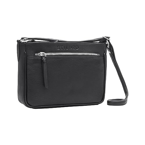 STILORD 'Lilia' 2-in-1 Umhängetasche Damen Leder Handtasche Klein Vintage Bag Ledertasche modern elegante Ausgehtasche Clutch Kleine Schultertasche Frau Echtleder Tasche, Farbe:schwarz STILORD 'Lilia' 2-in-1 Umhängetasche Damen Leder Handtasche Klein Vintage Bag Ledertasche modern elegante Ausgehtasche Clutch Kleine Schultertasche Frau Echtleder Tasche, Farbe:schwarz von STILORD