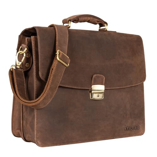 STILORD 'Loris' Klassische Aktentasche Leder Groß Herren mit 13-15 Zoll Laptop-Fach | Business-Tasche mit Schloss Ledertasche Bürotasche Arbeitstasche Koffer-Schlaufe, Farbe:veleta - braun STILORD 'Loris' Klassische Aktentasche Leder Groß Herren mit 13-15 Zoll Laptop-Fach | Business-Tasche mit Schloss Ledertasche Bürotasche Arbeitstasche Koffer-Schlaufe, Farbe:veleta - braun von STILORD