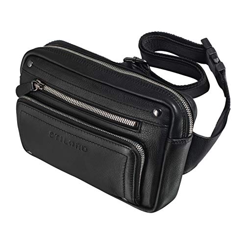 STILORD 'Lou' Gürteltasche Hüfttasche Leder Vintage Bauchtasche für Herren Damen Kinder Cross Body Belt Bag für Jogging Festival Urlaub Handy Echt Leder, Farbe:schwarz STILORD 'Lou' Gürteltasche Hüfttasche Leder Vintage Bauchtasche für Herren Damen Kinder Cross Body Belt Bag für Jogging Festival Urlaub Handy Echt Leder, Farbe:schwarz von STILORD