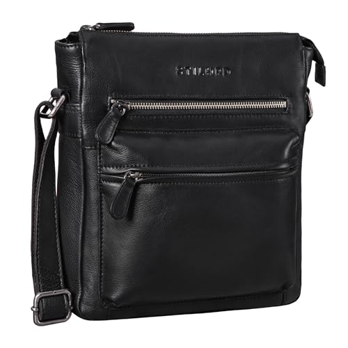 STILORD 'Mae' Umhängetasche Damen Leder Handtasche Frauen Abendtasche Freizeittasche Ledertasche für DIN A5 und für 9.7' iPad Vintage Leder, Farbe:schwarz von STILORD