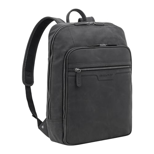STILORD 'Malik' Business Rucksack Leder Groß Lederrucksack XL Lehrerrucksack Vintage Design 15,6 Zoll Laptoprucksack für Aktenordner Echtleder Für Trolley, Farbe:anthrazit STILORD 'Malik' Business Rucksack Leder Groß Lederrucksack XL Lehrerrucksack Vintage Design 15,6 Zoll Laptoprucksack für Aktenordner Echtleder Für Trolley, Farbe:anthrazit von STILORD