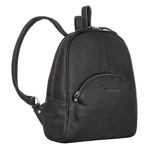 STILORD 'Margot' Daypack Damen Leder Klein Vintage Rucksack für Frauen Anti-Diebstahl Rucksackhandtasche für Städtetrips Tagesrucksack Echtleder, Farbe:schwarz STILORD 'Margot' Daypack Damen Leder Klein Vintage Rucksack für Frauen Anti-Diebstahl Rucksackhandtasche für Städtetrips Tagesrucksack Echtleder, Farbe:schwarz von STILORD