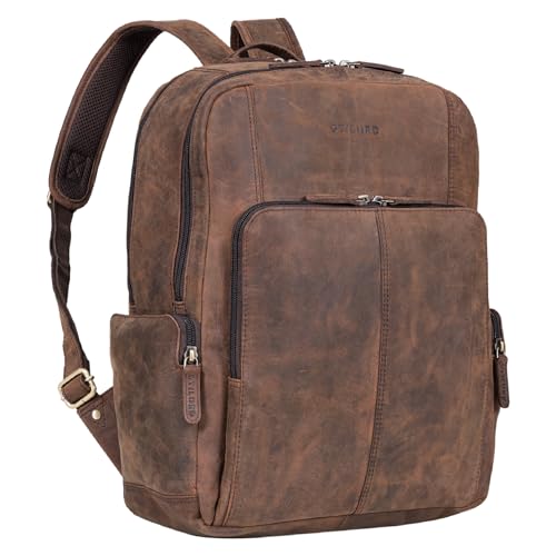 STILORD 'Marlin' Eleganter Laptoprucksack Leder 15,6 Zoll Leder Business Tasche für Herren und Damen Vintage Tagesrucksack Damen Echtleder Daypack, Farbe:zamora - braun STILORD 'Marlin' Eleganter Laptoprucksack Leder 15,6 Zoll Leder Business Tasche für Herren und Damen Vintage Tagesrucksack Damen Echtleder Daypack, Farbe:zamora - braun von STILORD