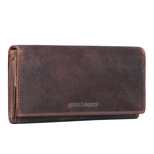 STILORD Damen-Geldbörse aus Leder braun - Frauen-Geldbeutel mit RFID & NFC Schutz - Vintage Portmonnaie aus Echtleder + Geschenkbox 'Marquesa' STILORD Damen-Geldbörse aus Leder braun - Frauen-Geldbeutel mit RFID & NFC Schutz - Vintage Portmonnaie aus Echtleder + Geschenkbox 'Marquesa' von STILORD