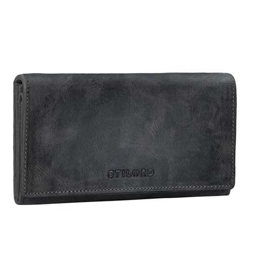 STILORD Damen-Geldbörse aus Leder grau - Frauen-Geldbeutel mit RFID & NFC Schutz - Vintage Portmonnaie aus Echtleder + Geschenkbox 'Marquesa' STILORD Damen-Geldbörse aus Leder grau - Frauen-Geldbeutel mit RFID & NFC Schutz - Vintage Portmonnaie aus Echtleder + Geschenkbox 'Marquesa' von STILORD