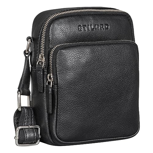 STILORD 'Maxi' Umhängetasche Herren Leder Kleine Crossbody Bag Elegante Schultertasche für Freizeit Outdoor Herrentasche aus hochwertigem Echtleder, Farbe:schwarz STILORD 'Maxi' Umhängetasche Herren Leder Kleine Crossbody Bag Elegante Schultertasche für Freizeit Outdoor Herrentasche aus hochwertigem Echtleder, Farbe:schwarz von STILORD