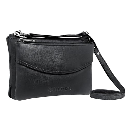 STILORD 'Merle' 3-in-1 Umhängetasche Handtasche Handgelenktasche Leder Elegante Damen Ledertasche mit abnehmbarem Schultergurt und Handschlaufe Echtleder, Farbe:schwarz STILORD 'Merle' 3-in-1 Umhängetasche Handtasche Handgelenktasche Leder Elegante Damen Ledertasche mit abnehmbarem Schultergurt und Handschlaufe Echtleder, Farbe:schwarz von STILORD
