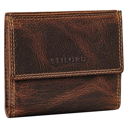 STILORD 'Monroe' Vintage Leder Geldbörse Klein mit RFID Geldbeutel Herren Mini Portemonnaie Damen Slim Wallet mit Münzfach Echtleder Brieftasche mit Geschenk-Box, Farbe:luino - braun STILORD 'Monroe' Vintage Leder Geldbörse Klein mit RFID Geldbeutel Herren Mini Portemonnaie Damen Slim Wallet mit Münzfach Echtleder Brieftasche mit Geschenk-Box, Farbe:luino - braun von STILORD