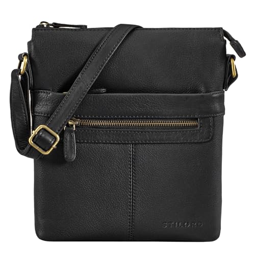 STILORD 'Morgan' Vintage Umhängetasche Damen Klein Leder Handtasche Ledertasche Crossbody Bag Elegante Schultertasche Tasche DIN A5 Echt Leder, Farbe:schwarz STILORD 'Morgan' Vintage Umhängetasche Damen Klein Leder Handtasche Ledertasche Crossbody Bag Elegante Schultertasche Tasche DIN A5 Echt Leder, Farbe:schwarz von STILORD