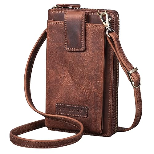 STILORD 'Nelly' Geldbörse mit Handyfach Leder 3-in-1 Handytasche Umhängetasche Portemonnaie zum Umhängen Handy Umhängetasche Damen Vintage Echtleder, Farbe:kara - cognac STILORD 'Nelly' Geldbörse mit Handyfach Leder 3-in-1 Handytasche Umhängetasche Portemonnaie zum Umhängen Handy Umhängetasche Damen Vintage Echtleder, Farbe:kara - cognac von STILORD