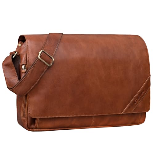STILORD 'Nick' Umhängetasche Leder Herren Damen Unitasche 15.6 Zoll Laptoptasche Aktentasche Bürotasche Vintage Büffel-Leder, Farbe:maraska - braun STILORD 'Nick' Umhängetasche Leder Herren Damen Unitasche 15.6 Zoll Laptoptasche Aktentasche Bürotasche Vintage Büffel-Leder, Farbe:maraska - braun von STILORD