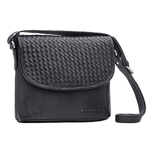 STILORD 'Nika' Crossbody Bag Damen Leder geflochten - Kleine Umhängetasche Vintage Boho Handtasche Mini Schultertasche für Festival Party Freizeit aus Echt Leder, Farbe:schwarz STILORD 'Nika' Crossbody Bag Damen Leder geflochten - Kleine Umhängetasche Vintage Boho Handtasche Mini Schultertasche für Festival Party Freizeit aus Echt Leder, Farbe:schwarz von STILORD