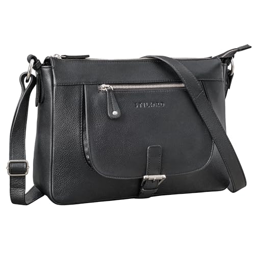 STILORD 'Odette' Leder Handtasche Damen Umhängetasche Vintage Tasche Leder Crossbody Bag Damen Schultertaschen Retro Umhängetasche Damen Tasche Leder, Farbe:schwarz STILORD 'Odette' Leder Handtasche Damen Umhängetasche Vintage Tasche Leder Crossbody Bag Damen Schultertaschen Retro Umhängetasche Damen Tasche Leder, Farbe:schwarz von STILORD