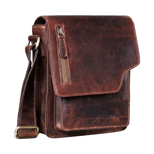 STILORD 'Pete' Umhängetasche Leder klein Männer Schultertasche Vintage Messenger Bag Herren 8,4 Zoll Tablettasche echtes Leder, Farbe:Florida - braun STILORD 'Pete' Umhängetasche Leder klein Männer Schultertasche Vintage Messenger Bag Herren 8,4 Zoll Tablettasche echtes Leder, Farbe:Florida - braun von STILORD