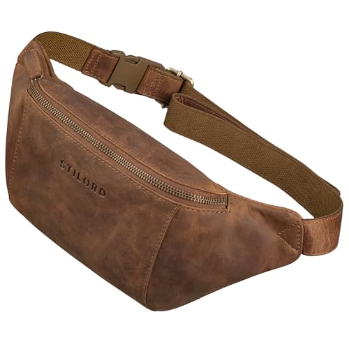 STILORD 'Pino' Elegante Bauchtasche Leder Klein als Handy Gürteltasche Vintage Hüfttasche Damen oder Brusttasche Herren Leder Kleiner Brustbeutel Echtleder, Farbe:mittel - braun STILORD 'Pino' Elegante Bauchtasche Leder Klein als Handy Gürteltasche Vintage Hüfttasche Damen oder Brusttasche Herren Leder Kleiner Brustbeutel Echtleder, Farbe:mittel - braun von STILORD