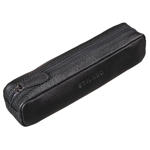 STILORD 'Preston' Etui aus Leder Federmäppchen Vintage Vintage Lederetui Stifterolle Retro Schlamperrolle Damen Herren Faulenzer Echtleder, Farbe:schwarz STILORD 'Preston' Etui aus Leder Federmäppchen Vintage Vintage Lederetui Stifterolle Retro Schlamperrolle Damen Herren Faulenzer Echtleder, Farbe:schwarz von STILORD