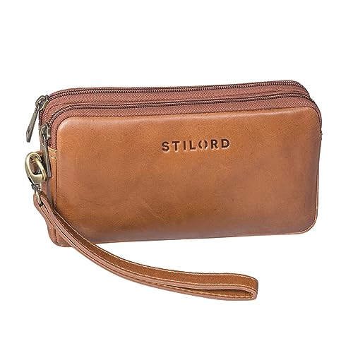 STILORD 'Richie' Handgelenktasche Leder Männer Kleine Herrenhandtasche mit Abnehmbarer Schlaufe Moderne Doppelkammer Geldbörse aus Hochwertigem Leder, Farbe:Mocca - Dunkelbraun STILORD 'Richie' Handgelenktasche Leder Männer Kleine Herrenhandtasche mit Abnehmbarer Schlaufe Moderne Doppelkammer Geldbörse aus Hochwertigem Leder, Farbe:Mocca - Dunkelbraun von STILORD
