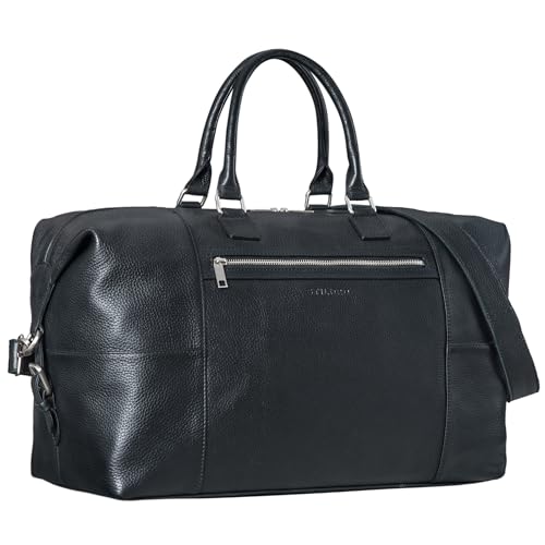 STILORD 'Rover' Reisetasche Leder groß Weekender Herren Damen XL Reisegepäck Overnight Duffle Bag echtes Rindsleder Vintage aufsteckbar, Farbe:schwarz STILORD 'Rover' Reisetasche Leder groß Weekender Herren Damen XL Reisegepäck Overnight Duffle Bag echtes Rindsleder Vintage aufsteckbar, Farbe:schwarz von STILORD