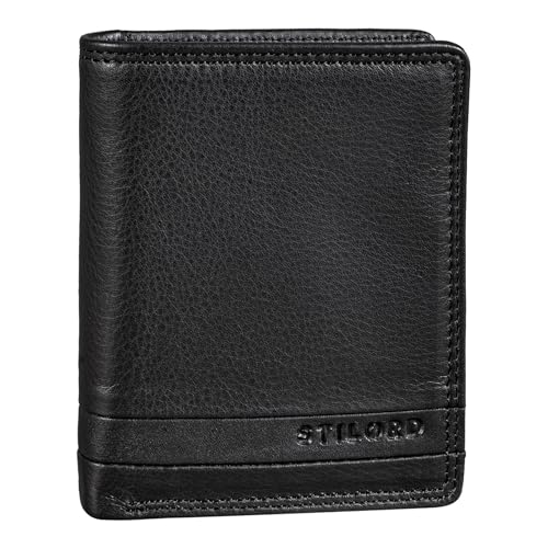 STILORD 'Sander' Mini Geldbörse Herren Leder Portemonnaie RFID Schutz Kleine Brieftasche mit Münzfach Vintage Geldbeutel Slim aus echtem Leder, Farbe:schwarz STILORD 'Sander' Mini Geldbörse Herren Leder Portemonnaie RFID Schutz Kleine Brieftasche mit Münzfach Vintage Geldbeutel Slim aus echtem Leder, Farbe:schwarz von STILORD