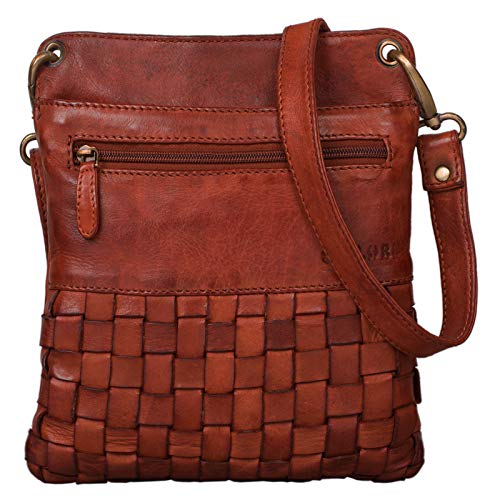 STILORD 'Sophie' Schultertasche Damen klein Leder Handtasche moderne Umhängetasche geflochten Freizeittasche Vintage Abendtasche Ausgehtasche Echtleder, Farbe:cognac - used STILORD 'Sophie' Schultertasche Damen klein Leder Handtasche moderne Umhängetasche geflochten Freizeittasche Vintage Abendtasche Ausgehtasche Echtleder, Farbe:cognac - used von STILORD