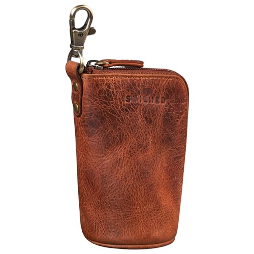 STILORD 'Tanner' Schlüssel Etui Tasche Leder Schlüsseletui Autoschlüssel Schlüsselhalter mit Schlüsselanhänger RFID Minibörse Vintage Echtleder, Farbe:Kara - Cognac STILORD 'Tanner' Schlüssel Etui Tasche Leder Schlüsseletui Autoschlüssel Schlüsselhalter mit Schlüsselanhänger RFID Minibörse Vintage Echtleder, Farbe:Kara - Cognac von STILORD