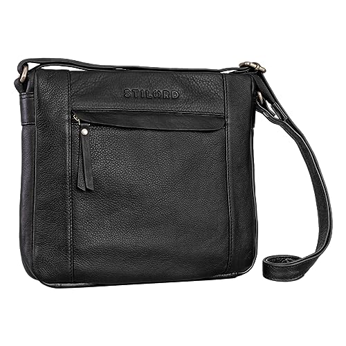 STILORD 'Terra' Ledertasche Damen Umhängetasche Vintage Handtasche für Frauen Klassische Schultertasche Freizeittasche zum Umhängen Echtleder, Farbe:schwarz STILORD 'Terra' Ledertasche Damen Umhängetasche Vintage Handtasche für Frauen Klassische Schultertasche Freizeittasche zum Umhängen Echtleder, Farbe:schwarz von STILORD