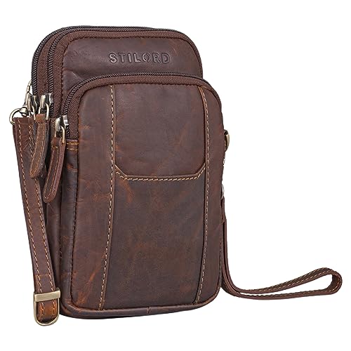 STILORD 'Tertius' Herren Umhängetasche Leder mit 3-in-1 System Männerhandtasche Handytasche zum Umhängen Handgelenktasche Gürteltasche Herren, Farbe:Cognac - Dunkelbraun STILORD 'Tertius' Herren Umhängetasche Leder mit 3-in-1 System Männerhandtasche Handytasche zum Umhängen Handgelenktasche Gürteltasche Herren, Farbe:Cognac - Dunkelbraun von STILORD