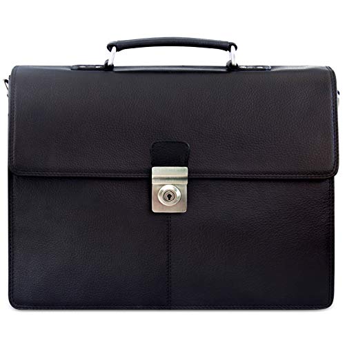STILORD 'Theodor' Herren Aktentasche Leder Dokumententasche Laptoptasche Business Büro Tasche mit Schultergurt Klassisch Vintage, Farbe:schwarz STILORD 'Theodor' Herren Aktentasche Leder Dokumententasche Laptoptasche Business Büro Tasche mit Schultergurt Klassisch Vintage, Farbe:schwarz von STILORD