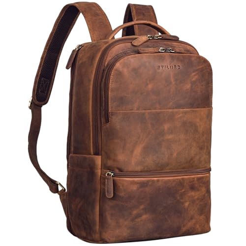 STILORD 'Thore' Luxuriöser Leder Rucksack mit Laptopfach 17 Zoll Damen Business Rucksack Herren Vintage Tagesrucksack Echtleder von STILORD