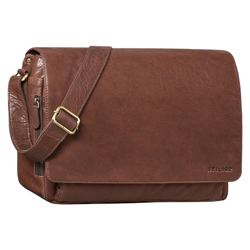 STILORD Vintage Umhängetasche aus Leder braun - 15 Zoll Laptoptasche für Büro, Uni, Office, Schule - DIN A4 Schultertasche 'Tom' STILORD Vintage Umhängetasche aus Leder braun - 15 Zoll Laptoptasche für Büro, Uni, Office, Schule - DIN A4 Schultertasche 'Tom' von STILORD