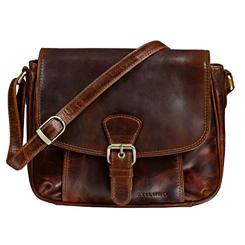 STILORD 'Violeta' Leder Umhängetasche Damen Vintage Handtasche klein Schultertasche Abendtasche Partytasche Freizeittasche Echtleder, Farbe:kara - cognac STILORD 'Violeta' Leder Umhängetasche Damen Vintage Handtasche klein Schultertasche Abendtasche Partytasche Freizeittasche Echtleder, Farbe:kara - cognac von STILORD